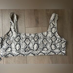 Time and Tru Swim Topic Snake Print Gold Buckle Back 2X